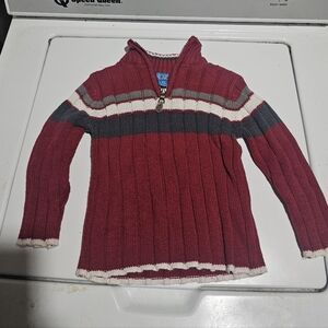 Kids 3T The Childrens Place Red and Gray Half-Zip Sweater